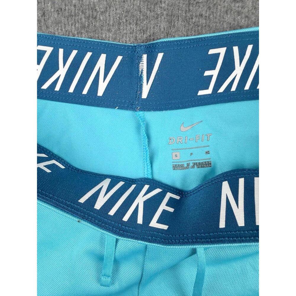 Nike Women's Small Dri-FIT Attack Training Shorts Laser Blue Rollover Waist - Picture 5 of 9